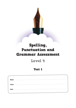 Spelling, Punctuation and Grammar Assessment Level 4