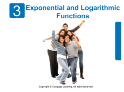 3 Exponential and Logarithmic Functions