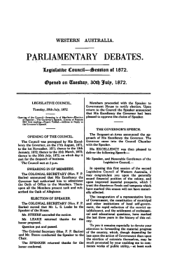 parliamentary debates. - Parliament of Western Australia