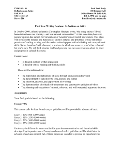 First Year Writing Seminar: Reflections on Satire In October