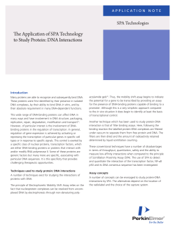 The Application of SPA Technology to Study Protein: DNA Interactions