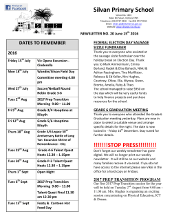 Newsletter No#20 - Silvan Primary School