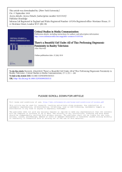 Critical Studies in Media Communication There`s a