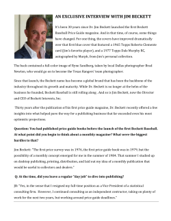 AN EXCLUSIVE INTERVIEW WITH JIM BECKETT