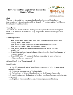 First Missouri State Capitol State Historic Site Educator`s Guide