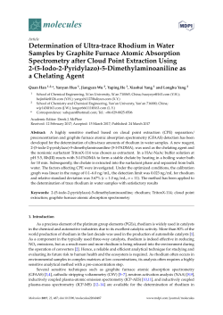 Determination of Ultra-trace Rhodium in Water Samples by Graphite