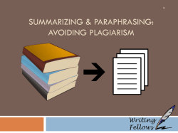 Summarizing and Paraphrasing