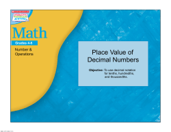Place Value of Decimal Numbers