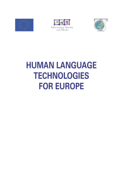 human language technologies for europe - Cordis