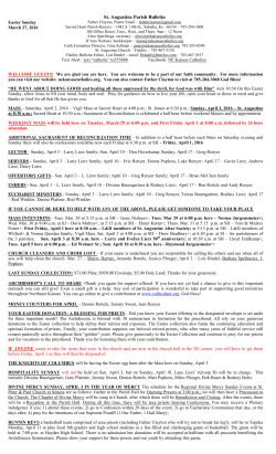 St. Augustine Bulletin 03-27-16