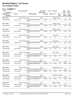 Booklist Report - by Course