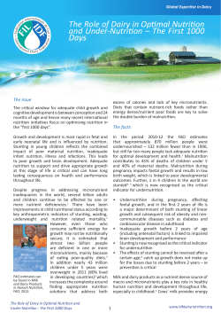 The Role of Dairy in Opfimal Nutrifion and Under