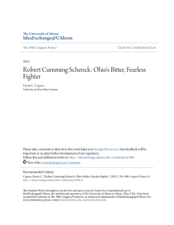 Robert Cumming Schenck: Ohio`s Bitter