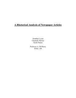 A Rhetorical Analysis of Newspaper Articles