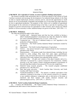 Chapter 106 Article 50E - North Carolina General Assembly