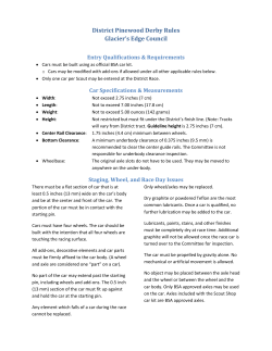 GEC District Pinewood Derby Rules