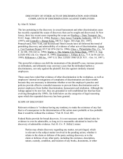 discovery of other acts of discrimination and other complaints of