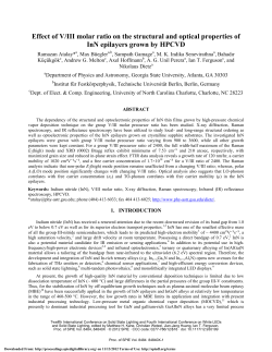 Effect of V/III molar ratio on the structural and optical properties of