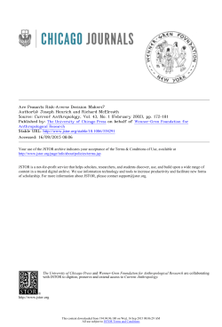 Are Peasants Risk‐Averse Decision Makers?