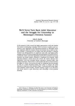 Well Never Turn Back: Adult Education and the Struggle