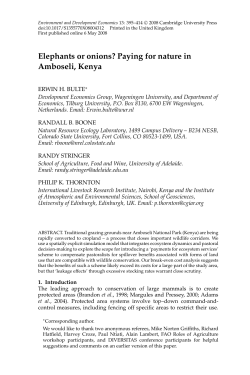 Elephants or onions? Paying for nature in Amboseli, Kenya