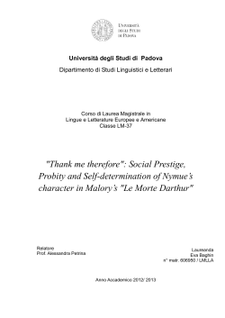 "Thank me therefore": Social Prestige, Probity and Self