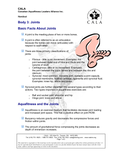 Body 3 - Joint - Canadian Aquafitness Leaders Alliance