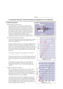 Locating the Epicenter and Determining the Magnitude of