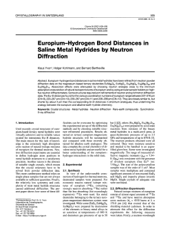 Europium&Acirc;&OElig;Hydrogen Bond Distances in Saline