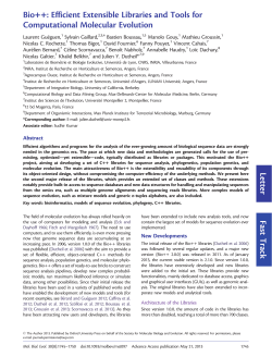 Letter Fast Track Bio++: Efficient Extensible Libraries and Tools for