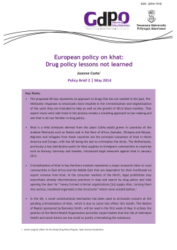 European policy on khat: Drug policy lessons not learned