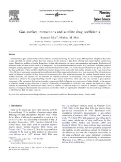 Gas&ndash;surface interactions and satellite drag coefficients