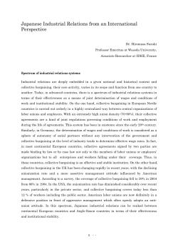 Japanese Industrial Relations from an International Perspective