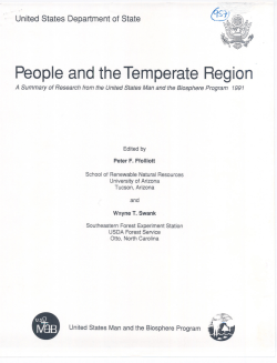 People and the Temperate Region - HJ Andrews Experimental Forest