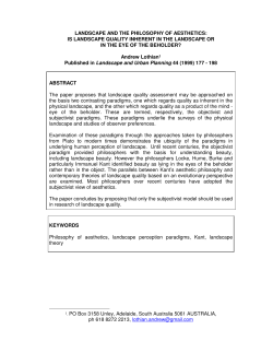 LANDSCAPE AND THE PHILOSOPHY OF