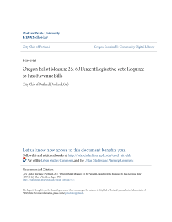 Oregon Ballot Measure 25: 60 Percent Legislative