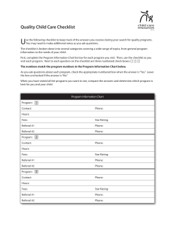 Quality Counts Checklist - Child Care Resources Inc.