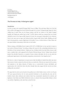 Tax Evasion in Italy: A God-given Right?