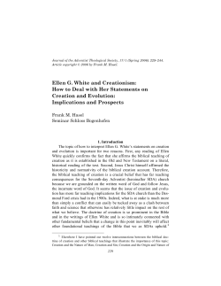 Ellen G. White and Creationism: How to Deal with Her Statements