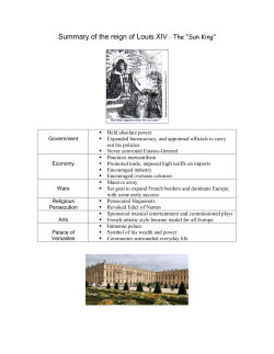 Summary of the reign of Louis XIV &ndash; The &ldquo;Sun King&rdquo;