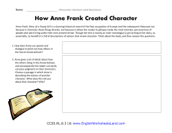 How Anne Frank Created Character