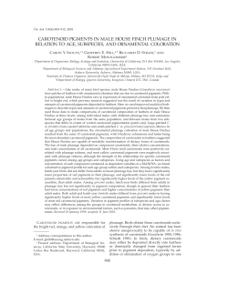 carotenoid pigments in male house finch plumage in relation