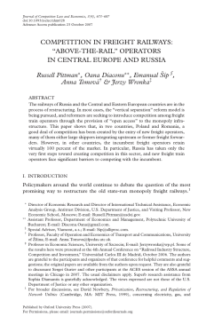 COMPETITION IN FREIGHT RAILWAYS: &ldquo;ABOVE-THE