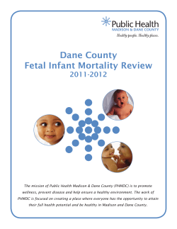 Dane County Fetal Infant Mortality Review - Public Health