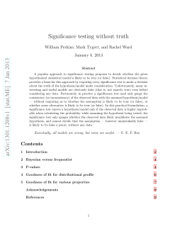 Significance testing without truth