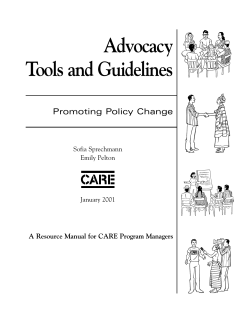 Advocacy Tools and Guidelines: Promoting Policy Change
