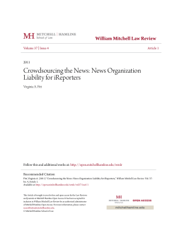 Crowdsourcing the News: News Organization Liability for iReporters