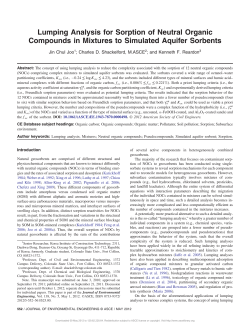 Lumping Analysis for Sorption of Neutral Organic Compounds in