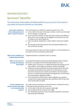 Survivors` benefits