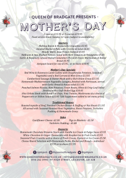 2 courses £15.95 or 3 courses £19.95 Food service times: Sunday